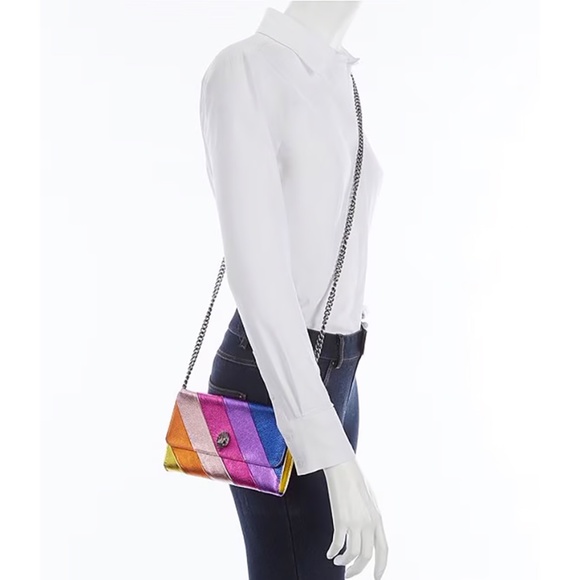 Kurt Geiger London Kensington Wallet On Chain Rainbow Crossbody Bag - Picture 4 of 6